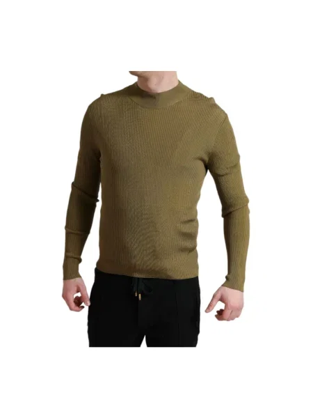 Dzianinowy sweter Dolce And Gabbana zielony