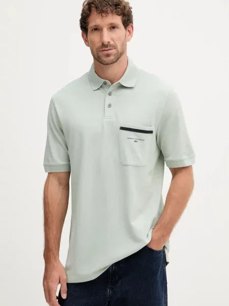 Polo tričko Armani Exchange s potiskem zelená