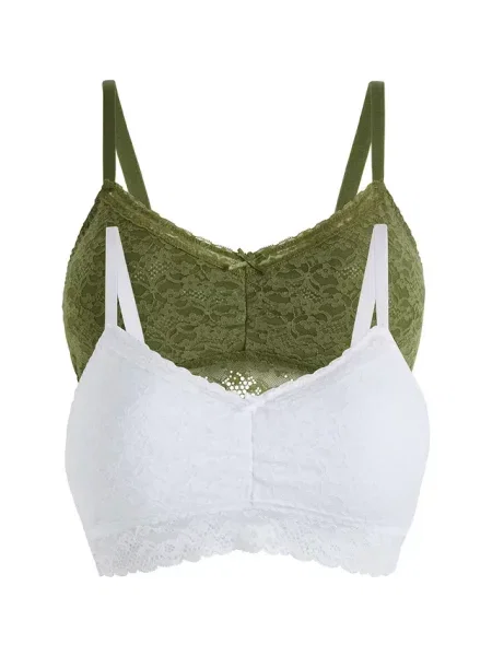 Biustonosz bustier z miękką koronką 2 szt. zielony