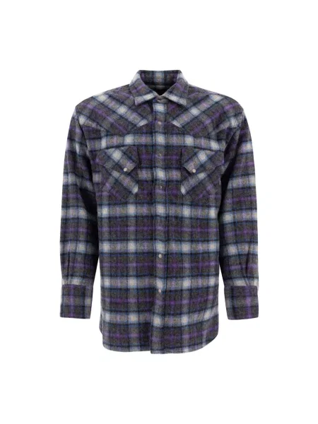 Kowbojska wielobarwność koszula Beams Plus fioletowa