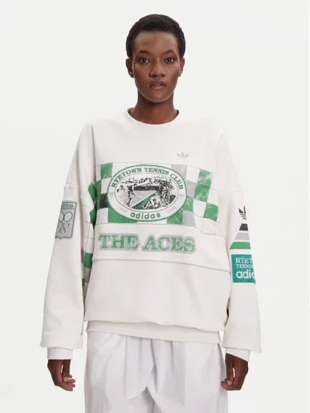 Adidas Μπλούζα Archive Court Oversize λευκό