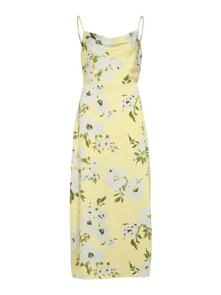 VILA Rochie VIRAVENNA galben pastel / verde închis alb
