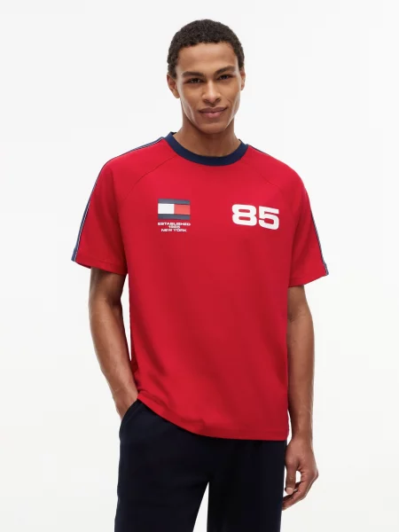 TOMMY HILFIGER Tricou COUNTRIES bleumarin / roșu alb
