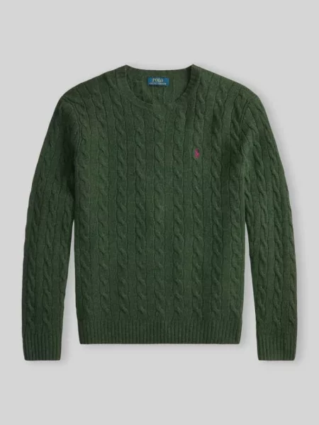 Sweter o kroju regular fit z mieszanki wełny i kaszmiru Polo Ralph Lauren zielony