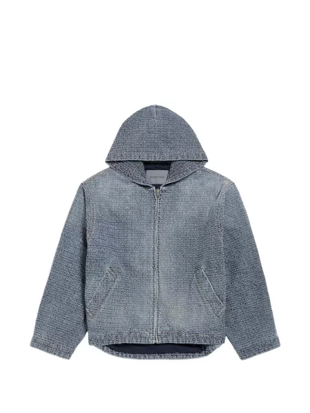 Geacă de blugi Balenciaga cu glugă albastru