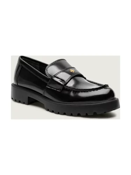 TORY BURCH De piele pantofi loafer LUG negru