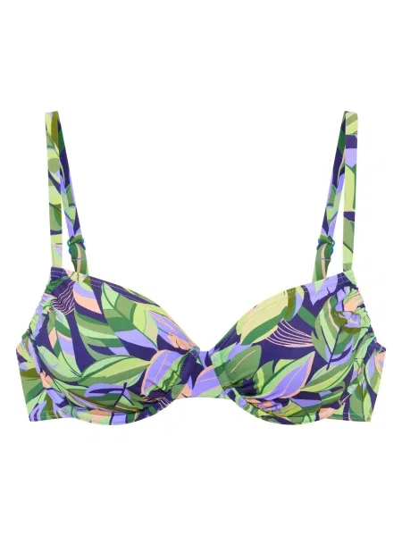 S.Oliver Sutien costum de baie noapte / galben citron / verde / mov liliachiu albastru