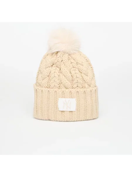 Čepice New Era New York Yankees MLB Light Beige Cable Knit Beanie Hat Stone Universal béžový