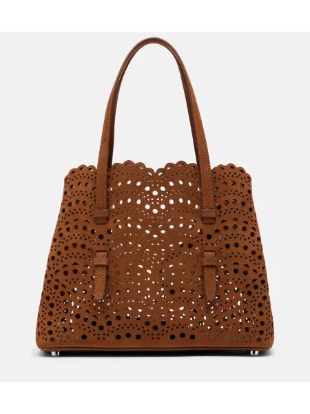 Geanta de piele Alaïa din piele maro