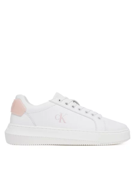Calvin Klein Jeans Sneakersy Chunky Cupsole Ru Patch Lth Wn biały