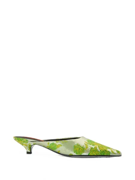 Papuci tip mules Simon Miller cu model floral cu imagine verde