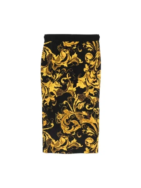 Spódnica jeansowa Versace Jeans Couture z nadrukiem czarna
