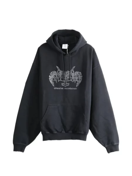 Hanorac cu glugă Vetements cu imagine cu cordon negru