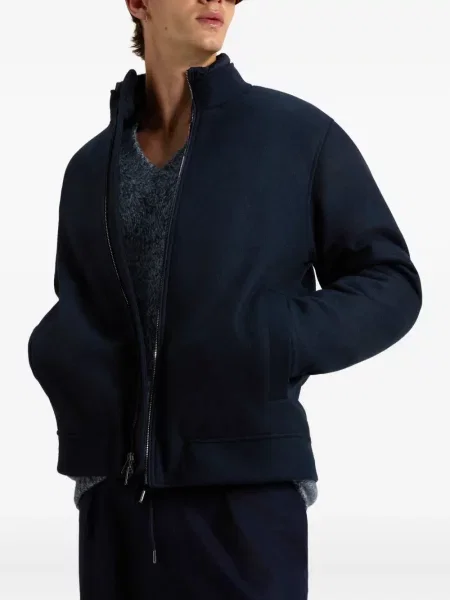 Geacă bomber Woolrich de lână albastru