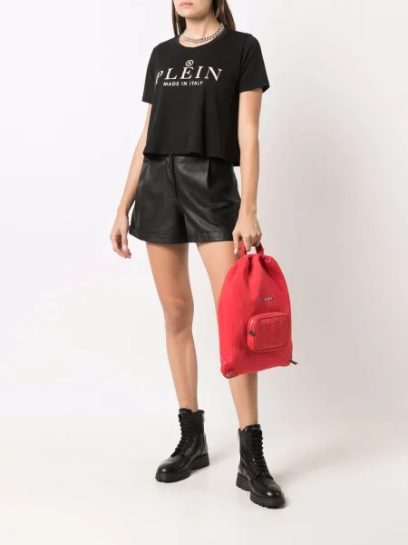 Marškinėliai Philipp Plein apkarpytas juoda