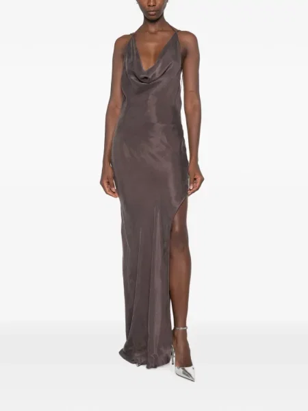 Rochie maxi The Andamane cu spatele deschis maro