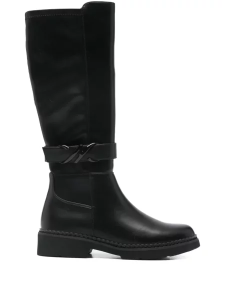 Botine Cafènoir cu cataramă cu bretele negru