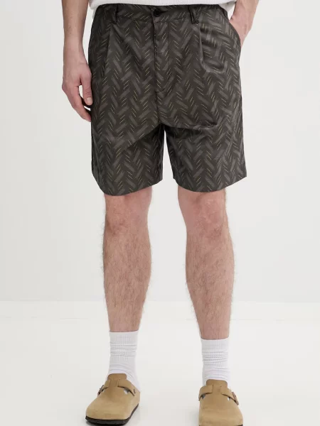 HUGO kratke hlače muške s dodatkom vune siva