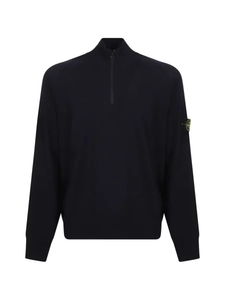 Pulover Stone Island de lână cu strasuri albastru