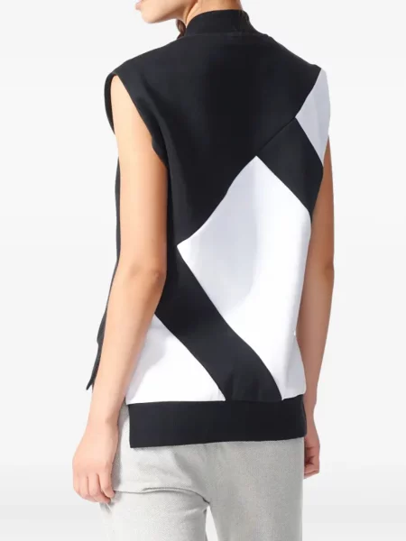 Cropp top Adidas cu dungi cu un umăr gol negru
