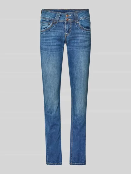 Jeansy o kroju skinny fit z mieszanki bawełny model ‘GEN’ Pepe Jeans niebieskie
