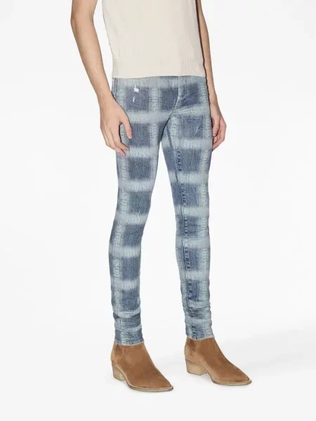 Kαρό κοκαλιάρης skinny τζιν Amiri με σχέδιο μπλε