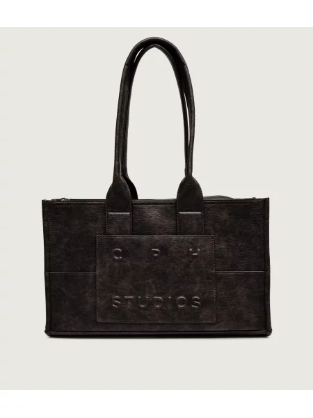 COPENHAGEN STUDIOS Bőr shopper táska CPH 16 barna