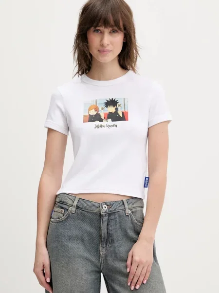 Hugo Blue botine de piele întoarsă HUGO x Jujutsu Kaisen alb