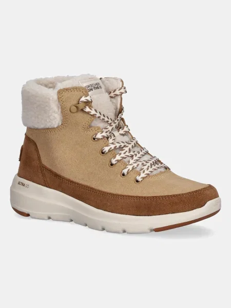 Cizme Skechers cu toc plat maro