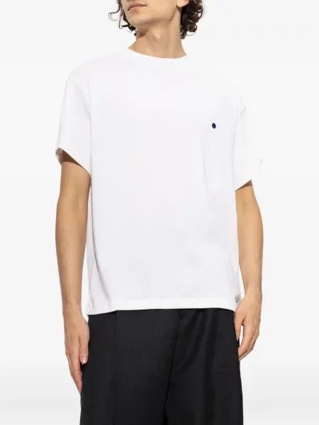 Tricou Jil Sander cu broderie cu buline alb
