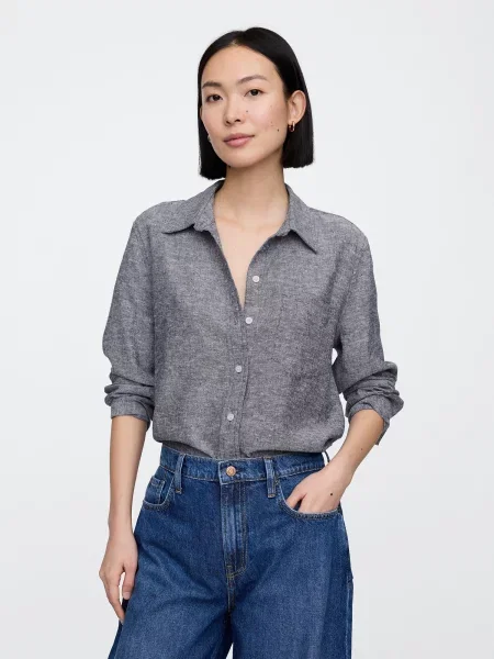 Cămașă Gap de in gri