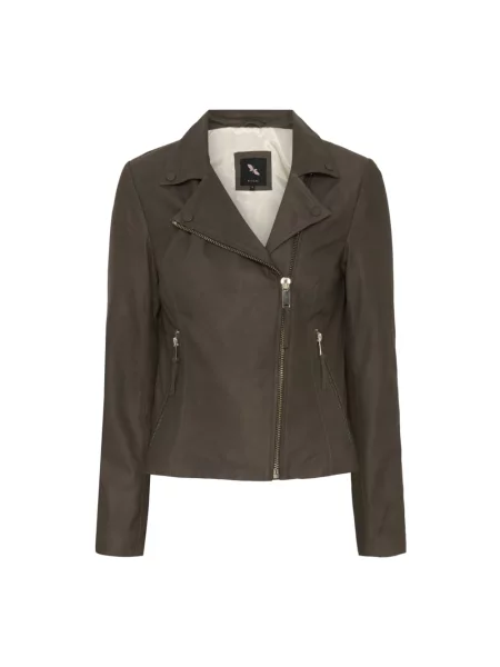 Kurtka skórzana Btfcph klasyczna szara