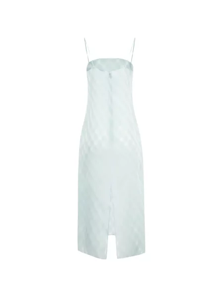 Rochie midi Auralee din jacard de costum albastru