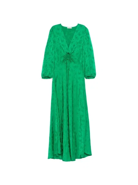 Рокля с флорален принт Sandro на цветя връзки зелено