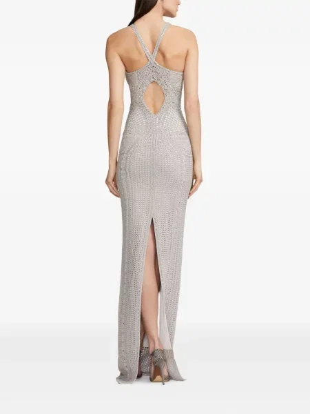 Rochie maxi Ralph Lauren Collection de costum argintiu