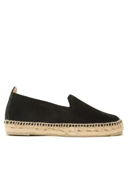 Manebi Еспадрили Suede Flat Espadrilles черен
