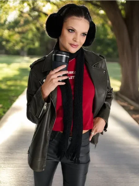 Шарф з бахромою чорний