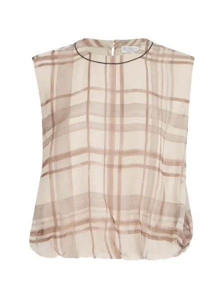 Bluză Brunello Cucinelli cu imagine din organza