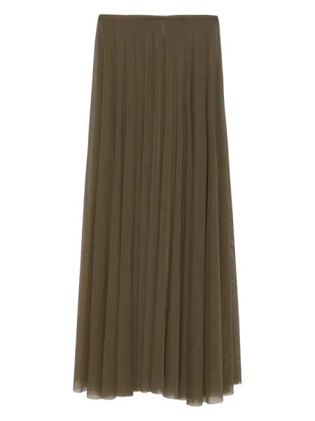 Fusta plisata Norma Kamali plasă plisată maro