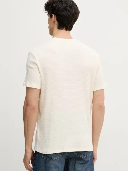 Calvin Klein Jeans T-Shirt Waffle Badge beżowy