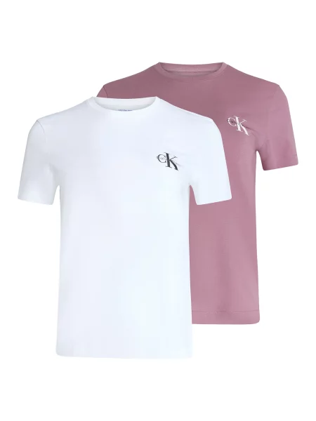 Calvin Klein Jeans Tricou mauve / negru alb