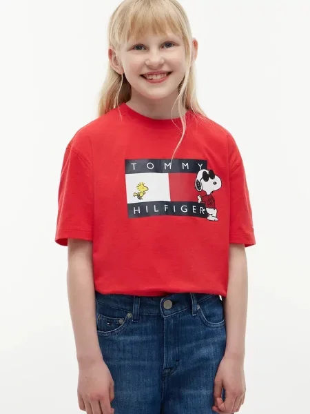 Tommy Hilfiger tričko detské x Peanuts červená
