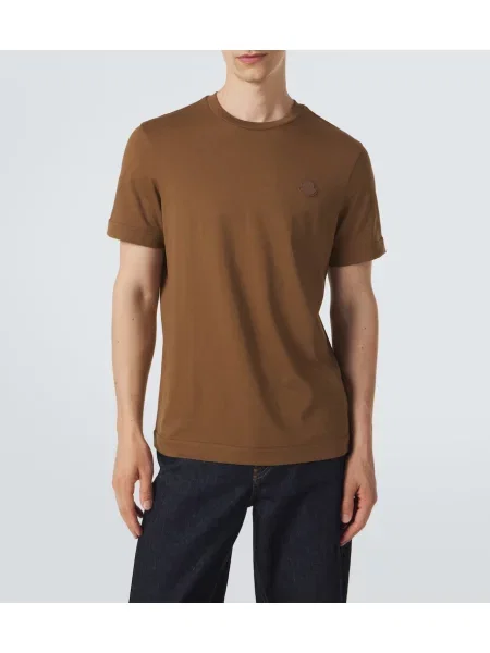 Tricou Moncler din piele maro