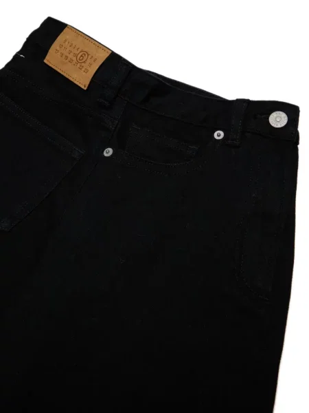Jeansy straight leg dziecięce Mm6 Maison Margiela czarne