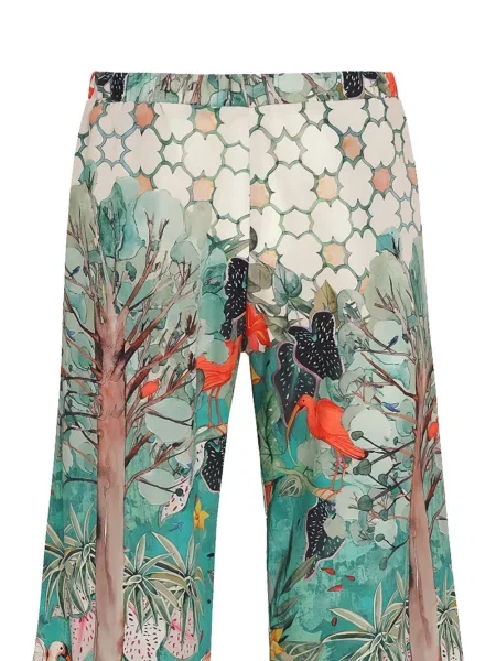 Pantaloni Amir Slama cu imagine alb