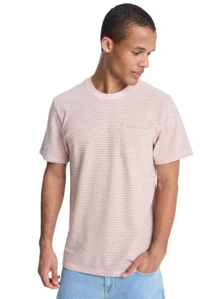 Koszulka z krótkim rękawem dla Mężczyzn LOPAZ STRIPED POCKET różowy