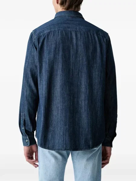 Cămașă Armani Exchange cu broderie albastru