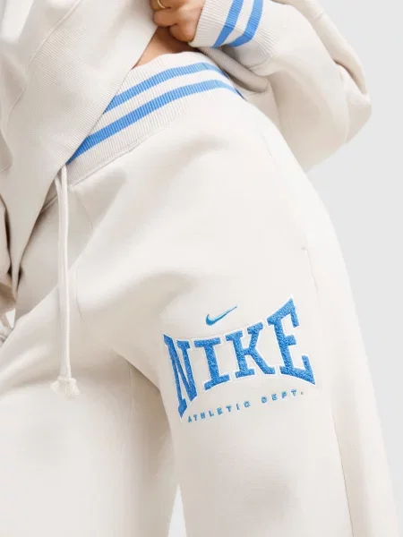 Nike Spodnie W Nk Phnx Flc Hr Wide Leg beżowe