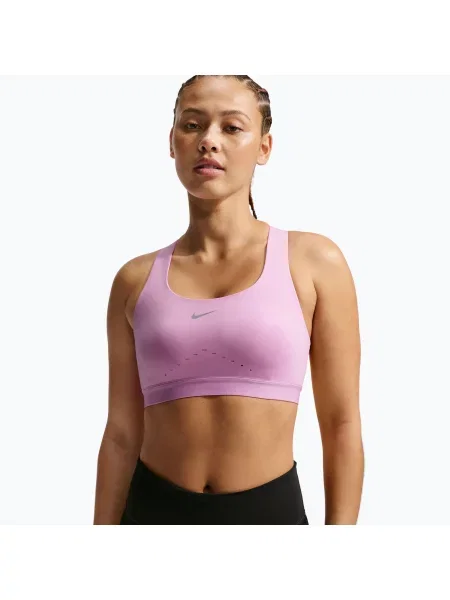 Biustonosz treningowy Nike Swift High-Support Lightly Lined light magenta różowy