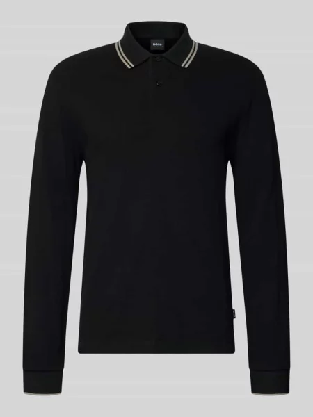 Koszulka polo o kroju regular fit z mieszanki bawełny model H-Pittman Boss czarna